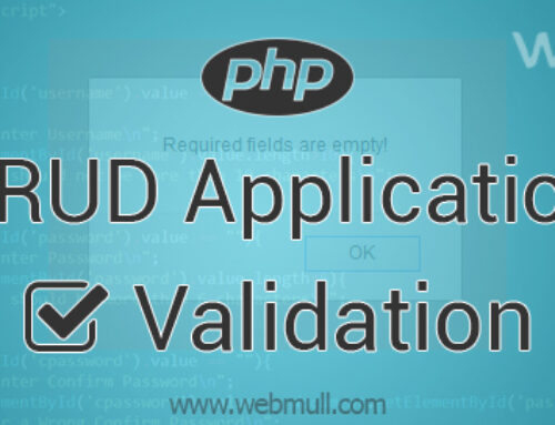 Form validation with Javascript and PHP CRUD code example