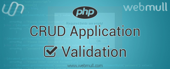 JavaScript CRUD application form validation
